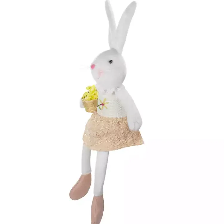 Easter Decorations>Kirklands Home White and Pink Easter Bunny Plush