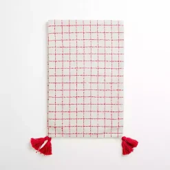 Christmas Dining & Entertaining>Kirklands Home White and Red Windowpane Table Runner, 108 in.