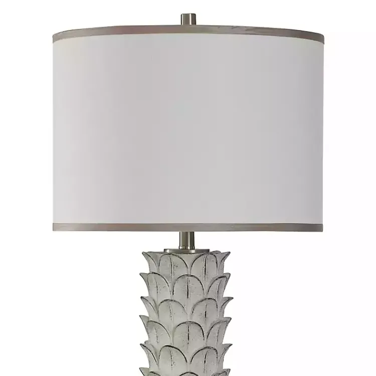 Kirklands Home White and Silver Carved Tallulah Buffet Lamp Best