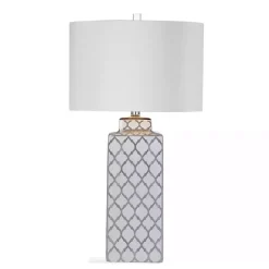 Kirklands Home and Silver Quatrefoil Table Lamp White