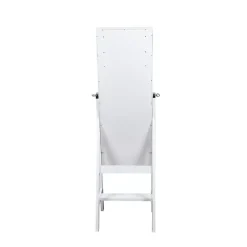 Kirklands Home and Silver Wood Mirror Armoire White New