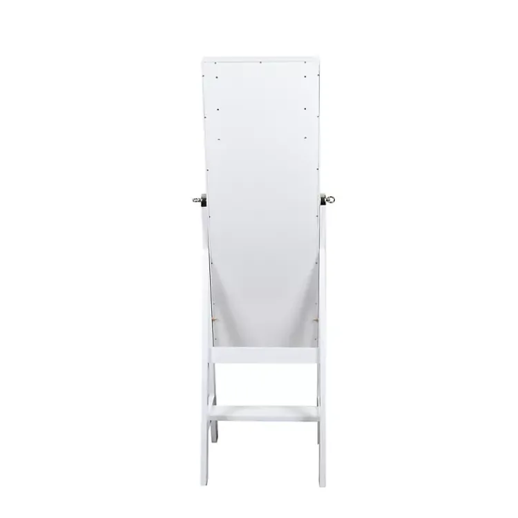 Kirklands Home and Silver Wood Mirror Armoire White New