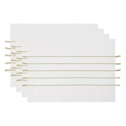 Kirklands Home and Stone Striped Placemats, Set of 4 White