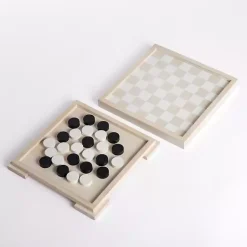 Decorative Accents>Kirklands Home White and Tan Checkers Game Set