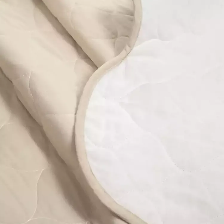 Kirklands Home White and Tan Scallop 3-pc. King Quilt Set Discount