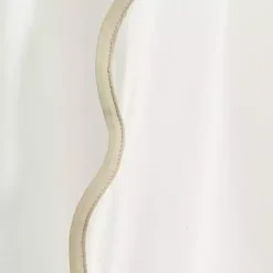Kirklands Home White and Tan Scalloped Curtain Panel Set, 84 in. Sale