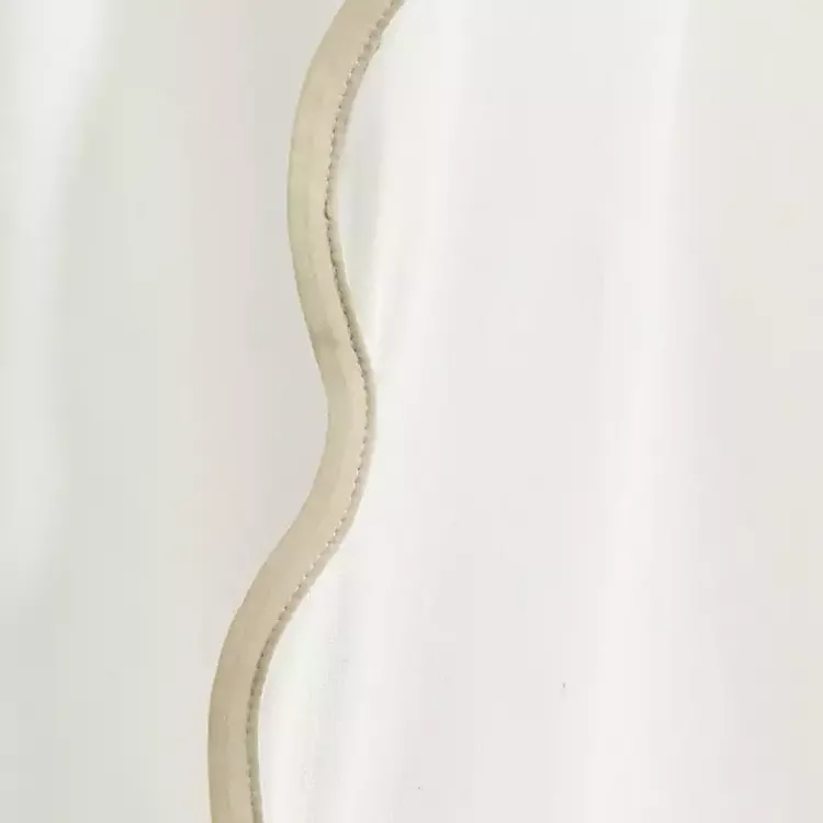 Kirklands Home White and Tan Scalloped Curtain Panel Set, 84 in. Sale
