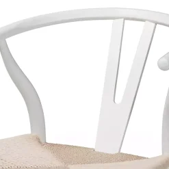 Kirklands Home and Tan Wishbone Dining Chairs, Set of 2 White Hot