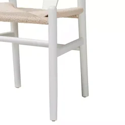 Kirklands Home and Tan Wishbone Dining Chairs, Set of 2 White Hot