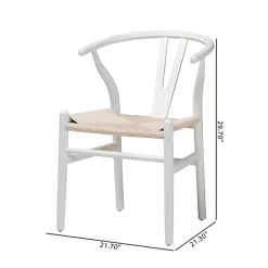 Kirklands Home and Tan Wishbone Dining Chairs, Set of 2 White Hot