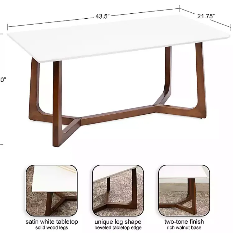 Kirklands Home and Walnut Olivia Coffee Table White Best