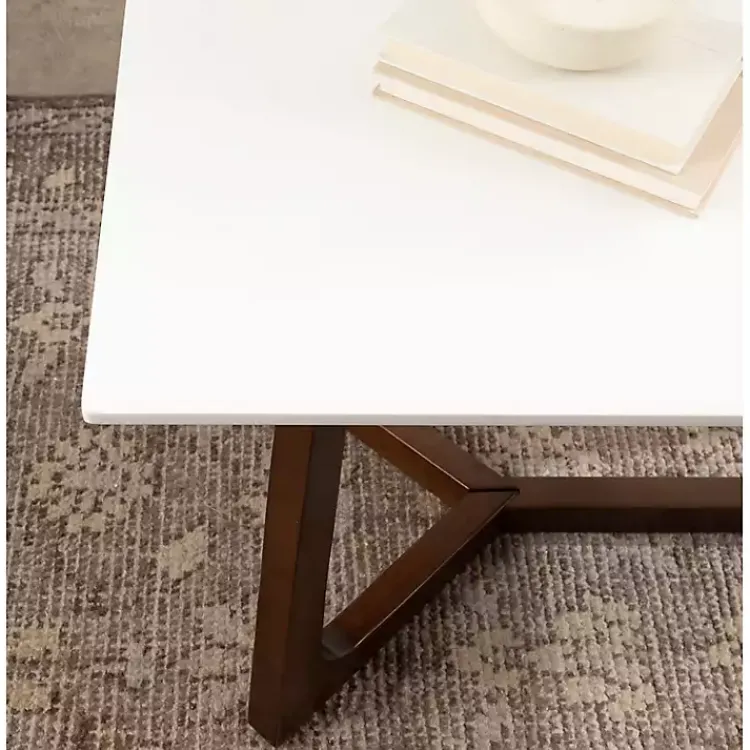 Kirklands Home and Walnut Olivia Coffee Table White Best