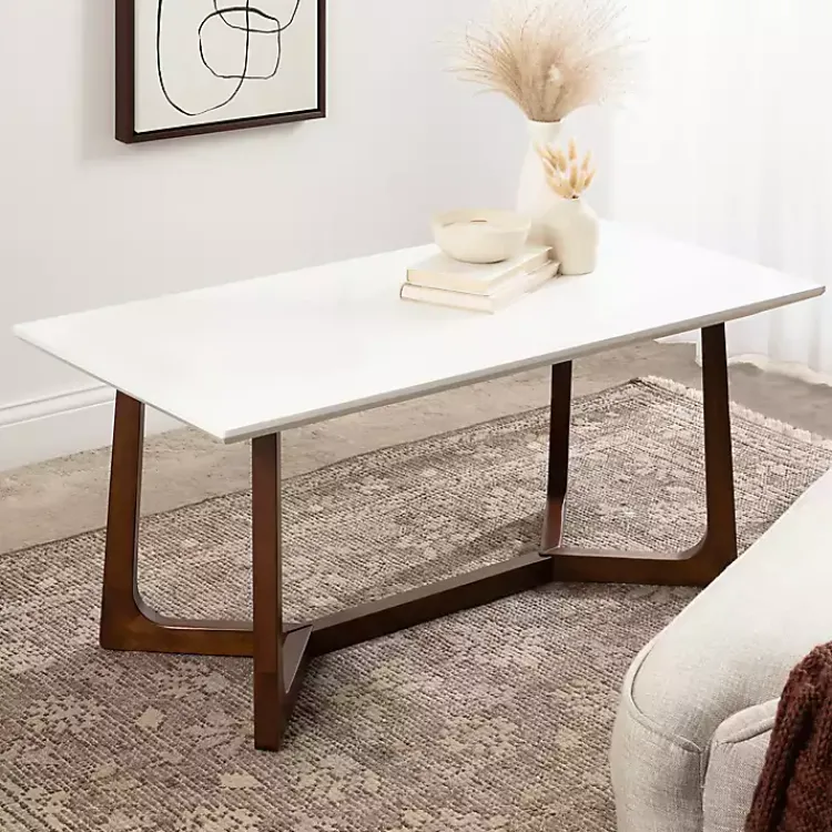 Kirklands Home and Walnut Olivia Coffee Table White Best