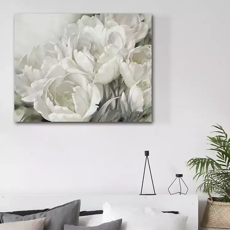 Kirklands Home White Angelique Tulips Canvas Art Print, 40x30 in. Discount
