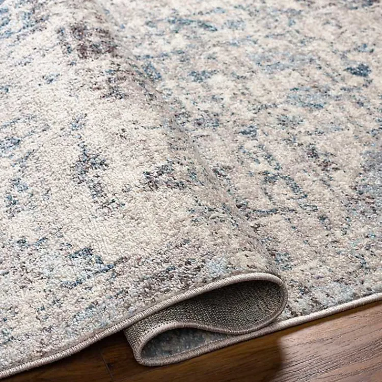 Kirklands Home White Anita Distressed Area Rug, 7x10 Gray Clearance