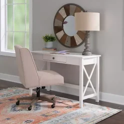 Kirklands Home White Antique Pine X Frame Desk Best