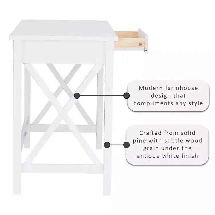 Kirklands Home White Antique Pine X Frame Desk Best