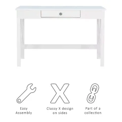Kirklands Home White Antique Pine X Frame Desk Best
