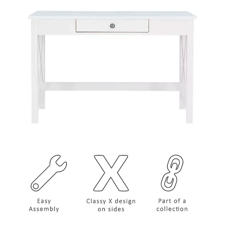 Kirklands Home White Antique Pine X Frame Desk Best