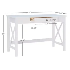 Kirklands Home White Antique Pine X Frame Desk Best