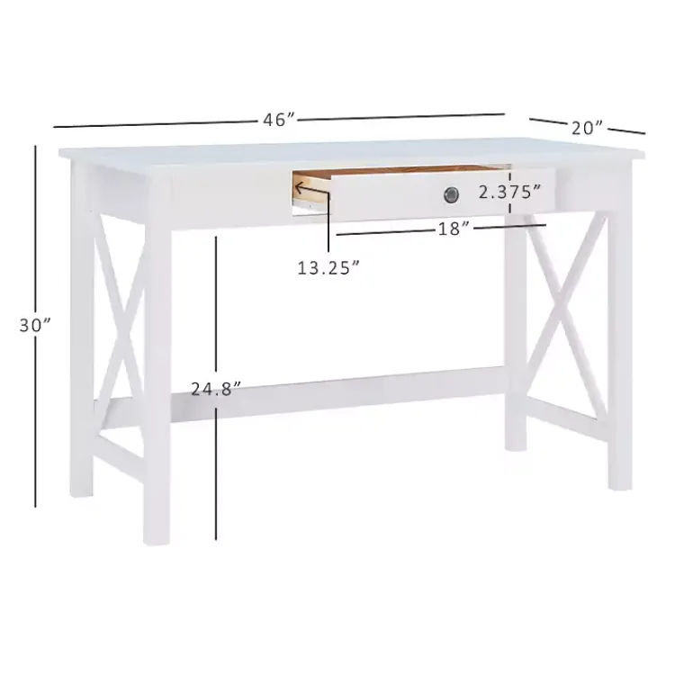Kirklands Home White Antique Pine X Frame Desk Best
