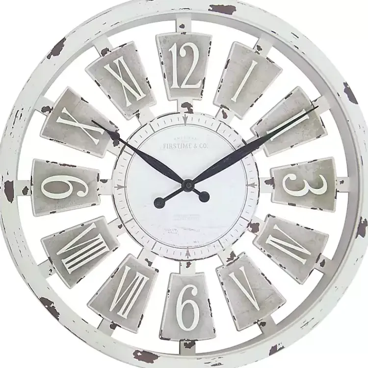 Kirklands Home White Antique Plaques Wall Clock Outlet