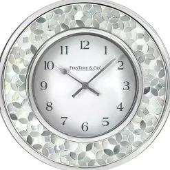 Kirklands Home White Arabesque Mosaic Frame Wall Clock Clearance