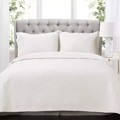 Kirklands Home Ava Diamond 3-pc. Oversized King Quilt Set White Outlet