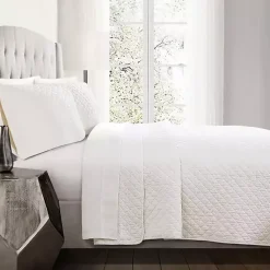 Kirklands Home Ava Diamond 3-pc. Oversized King Quilt Set White Outlet