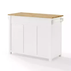 Kirklands Home Barn Door Kitchen Cart White