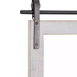 Kirklands Home Barn Door Mirror with Shelf White New
