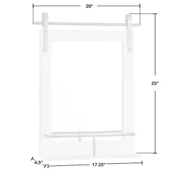Kirklands Home Barn Door Mirror with Shelf White New