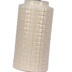 Kirklands Home Basket Weave Ceramic Table Lamps, Set of 2 White Hot