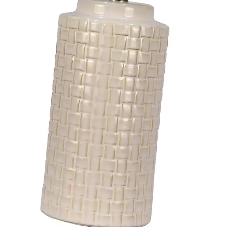Kirklands Home Basket Weave Ceramic Table Lamps, Set of 2 White Hot