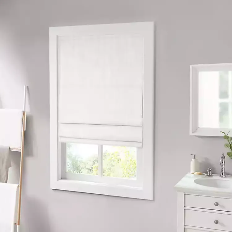Kirklands Home Basketweave Cordless Roman Shade, 27 in. White