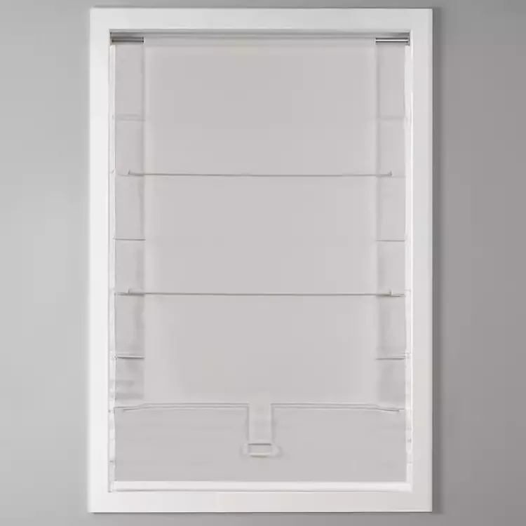 Kirklands Home Basketweave Cordless Roman Shade, 27 in. White