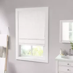 Kirklands Home Basketweave Cordless Roman Shade, 31 in. White New