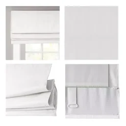 Kirklands Home Basketweave Cordless Roman Shade, 31 in. White New