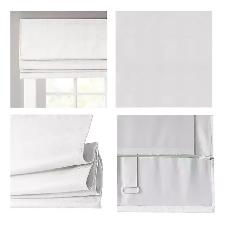 Kirklands Home Basketweave Cordless Roman Shade, 35 in. White Best