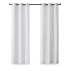 Kirklands Home Basketweave Curtain Panel Set, 84 in White Hot