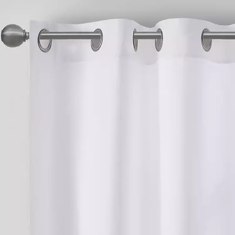 Kirklands Home Basketweave Curtain Panel Set, 84 in White Hot