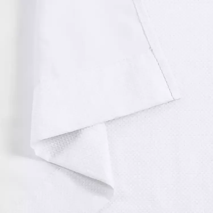Kirklands Home Basketweave Curtain Panel Set, 84 in White Hot