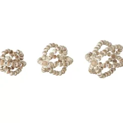 Bowl Filler>Kirklands Home White Beaded Boho Wooden Orbs, Set of 3