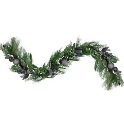 Arrangements & Greenery>Kirklands Home White Berries & Houndstooth Bows Christmas Garland