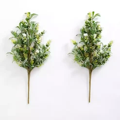 Christmas Arrangements & Garland>Kirklands Home White Berry Boxwood Bushes, Set of 2