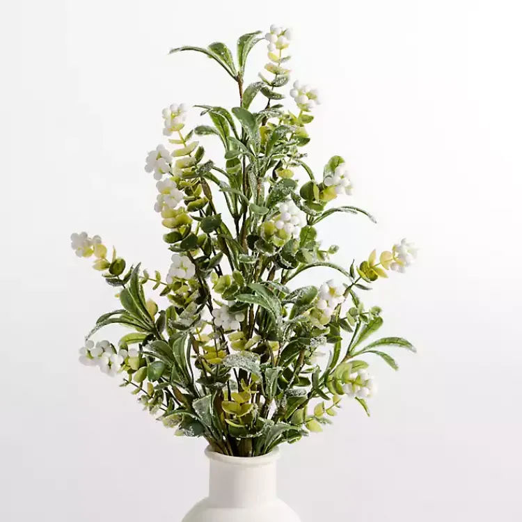 Christmas Arrangements & Garland>Kirklands Home White Berry Boxwood Bushes, Set of 2