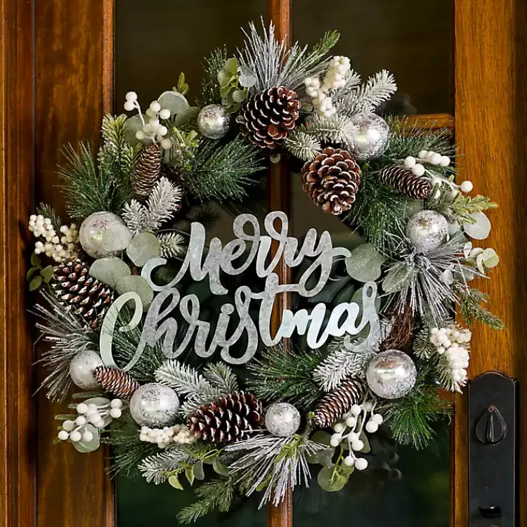 Christmas Wreaths>Kirklands Home Berry Merry Christmas Wreath White