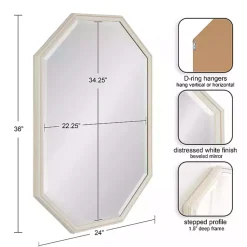Kirklands Home White Beveled Octagon Wall Mirror Sale