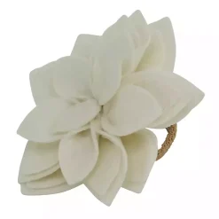 Kirklands Home Blossom Napkin Rings, Set of 4 White Sale