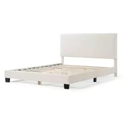 Kirklands Home Boucle Karson Queen Platform Bed White Clearance
